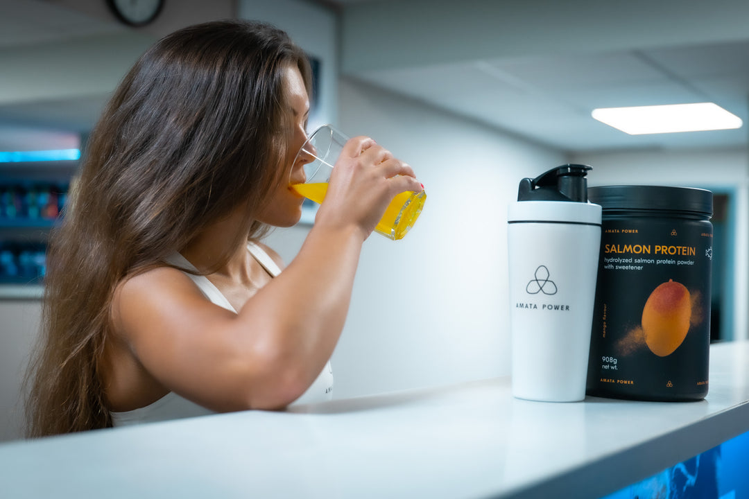 Amata Power lazacfehérje. 87% fehérjetartalom. Gyors felszívódás. Tejmentes. Szénhidrátmentes. Keto. Paleo. Hidrolizált lazac protein. Természetes összetevők. Stevia. Testépítés. Izomtömeg növelés. Regeneráció. Életmódváltás.